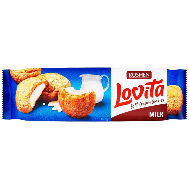 Печиво здобне Lovita Soft Cream Cookies milk 127г